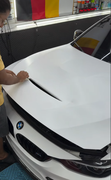 BMW Satin White Hood PPF