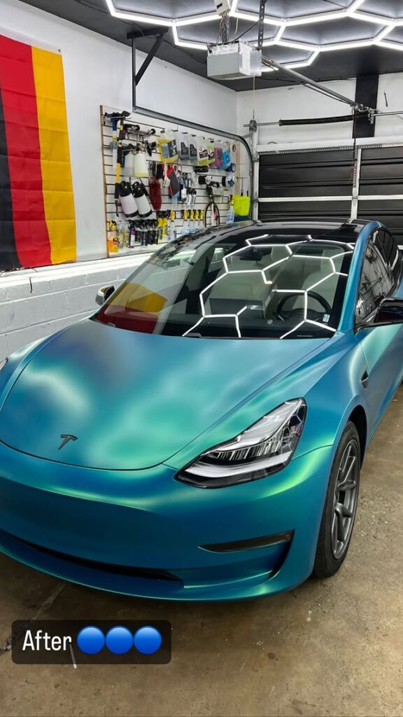 Tesla After Vinyl Wrapping
